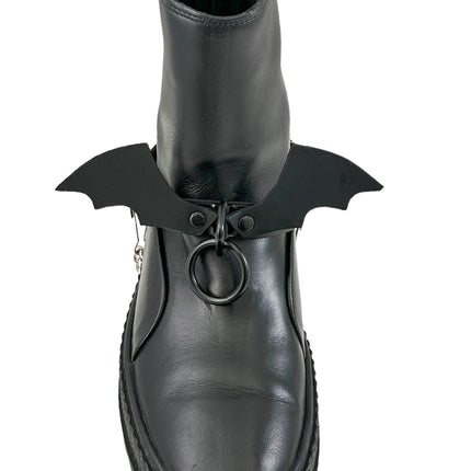 BS342 BAT WING  BONDAGE RING BOOTSTRAP OVER LEATHER