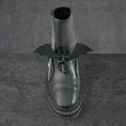 BS342 BAT WING  BONDAGE RING BOOTSTRAP OVER LEATHER