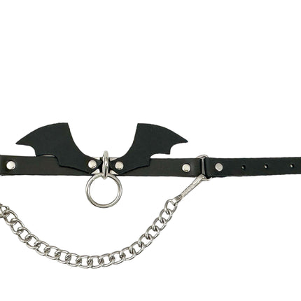 BS342 BAT WING  BONDAGE RING BOOTSTRAP OVER LEATHER