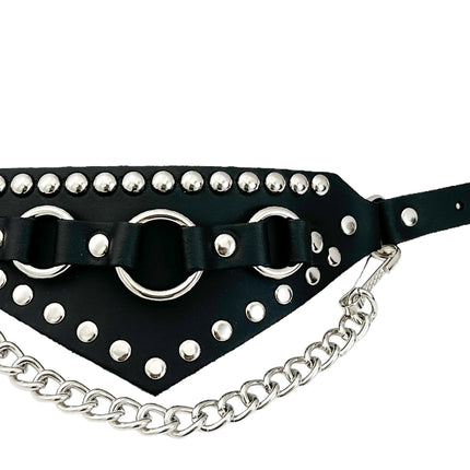 BS343  3 RING  BONDAGE STYLE  BOOTSTRAP OVER LEATHER