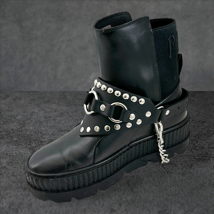 BS343  3 RING  BONDAGE STYLE  BOOTSTRAP OVER LEATHER