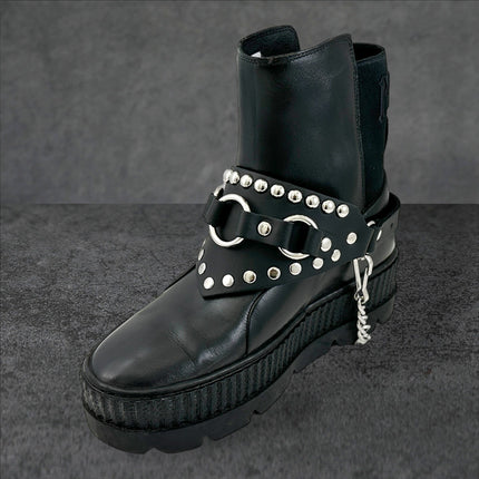 BS343  3 RING  BONDAGE STYLE  BOOTSTRAP OVER LEATHER