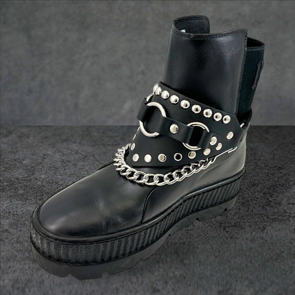 BS343  3 RING  BONDAGE STYLE  BOOTSTRAP OVER LEATHER