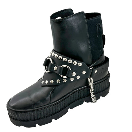 BS343  3 RING  BONDAGE STYLE  BOOTSTRAP OVER LEATHER