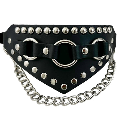 BS343  3 RING  BONDAGE STYLE  BOOTSTRAP OVER LEATHER