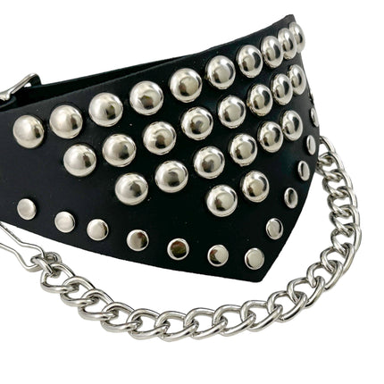 BS347 LARGE ROUND  STUDDED TRIANGULAR   BOOTSTRAP OVER LEATHER