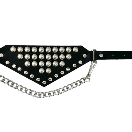 BS347 LARGE ROUND  STUDDED TRIANGULAR   BOOTSTRAP OVER LEATHER