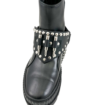 BS351  THREE BULLET BOOTSTRAP LEATHER