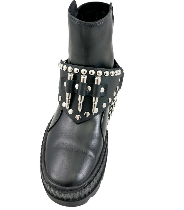 BS351  THREE BULLET BOOTSTRAP LEATHER