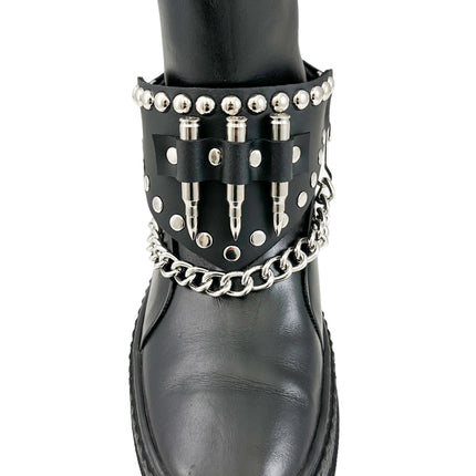 BS351  THREE BULLET BOOTSTRAP LEATHER