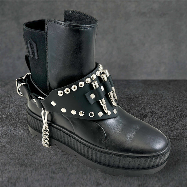 BS351  THREE BULLET BOOTSTRAP LEATHER