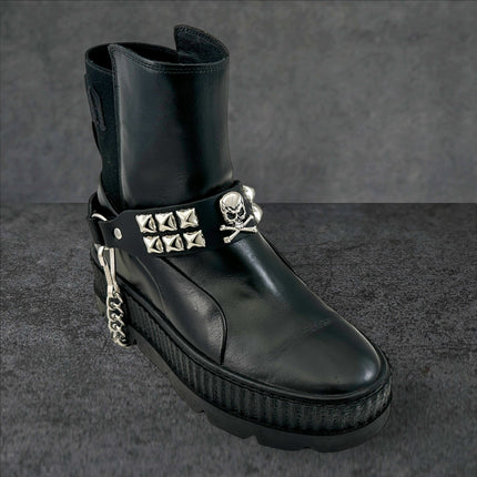 BS356 STUDDED SKULL BOOTSTRAP