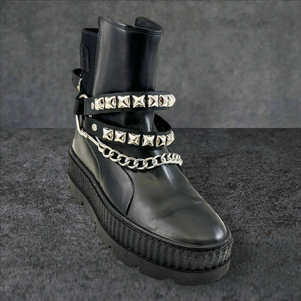BS362 PYRAMID  STUDDED  DOUBLE STRAP  BOOTSTRAP LEATHER