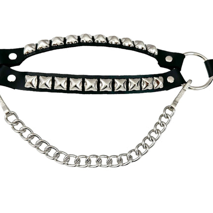 BS362 PYRAMID  STUDDED  DOUBLE STRAP  BOOTSTRAP LEATHER