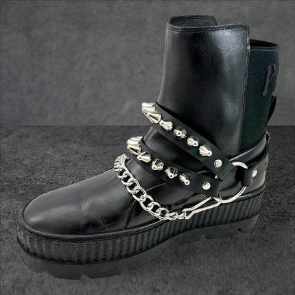 BS363  UK 77 STUDDED  DOUBLE STRAP  BOOTSTRAP LEATHER