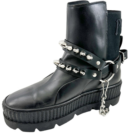 BS363  UK 77 STUDDED  DOUBLE STRAP  BOOTSTRAP LEATHER