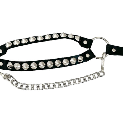 BS364  CONICAL  STUDDED  DOUBLE STRAP  BOOTSTRAP LEATHER