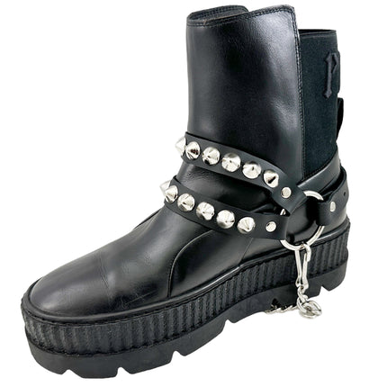 BS364  CONICAL  STUDDED  DOUBLE STRAP  BOOTSTRAP LEATHER