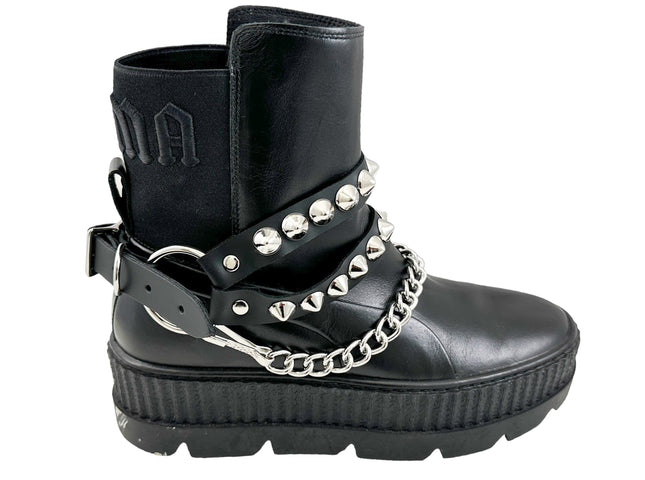 BS364  CONICAL  STUDDED  DOUBLE STRAP  BOOTSTRAP LEATHER