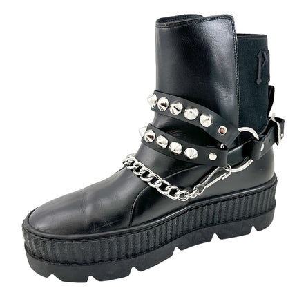 BS364  CONICAL  STUDDED  DOUBLE STRAP  BOOTSTRAP LEATHER