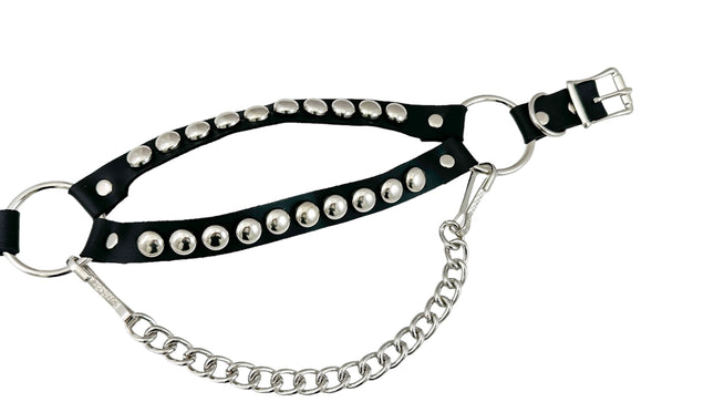 BS365  ROUND   STUDDED  DOUBLE STRAP  BOOTSTRAP LEATHER