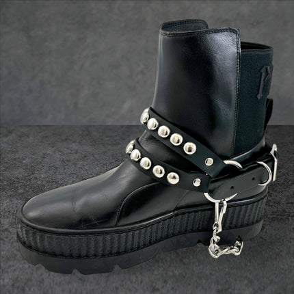 BS365  ROUND   STUDDED  DOUBLE STRAP  BOOTSTRAP LEATHER