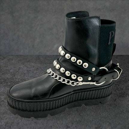 BS365  ROUND   STUDDED  DOUBLE STRAP  BOOTSTRAP LEATHER