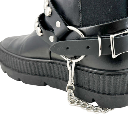 BS365  ROUND   STUDDED  DOUBLE STRAP  BOOTSTRAP LEATHER
