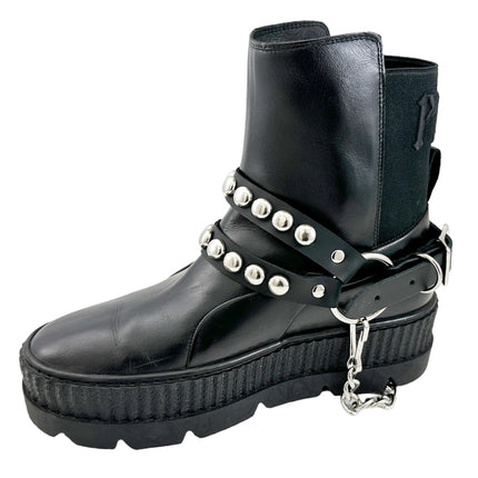 BS365  ROUND   STUDDED  DOUBLE STRAP  BOOTSTRAP LEATHER