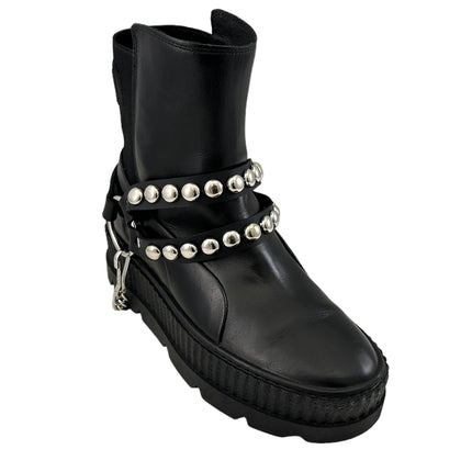 BS365  ROUND   STUDDED  DOUBLE STRAP  BOOTSTRAP LEATHER