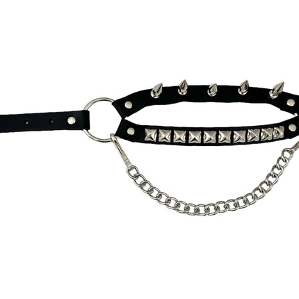 BS368 STUDDED SPIKE XL DOUBLE STRAP  BOOTSTRAP LEATHER