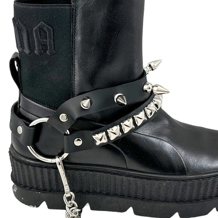 BS368 STUDDED SPIKE XL DOUBLE STRAP  BOOTSTRAP LEATHER