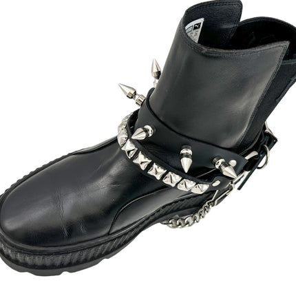 BS368 STUDDED SPIKE XL DOUBLE STRAP  BOOTSTRAP LEATHER