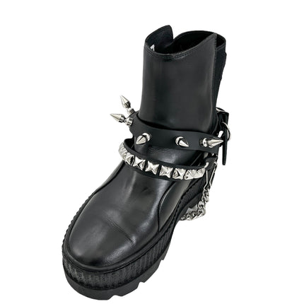 BS368 STUDDED SPIKE XL DOUBLE STRAP  BOOTSTRAP LEATHER