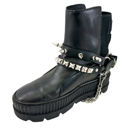 BS368 STUDDED SPIKE XL DOUBLE STRAP  BOOTSTRAP LEATHER