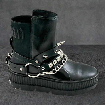 BS368 STUDDED SPIKE XL DOUBLE STRAP  BOOTSTRAP LEATHER