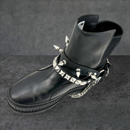 BS368 STUDDED SPIKE XL DOUBLE STRAP  BOOTSTRAP LEATHER