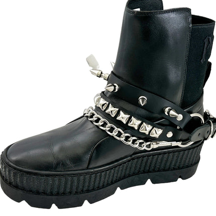 BS368 STUDDED SPIKE XL DOUBLE STRAP  BOOTSTRAP LEATHER
