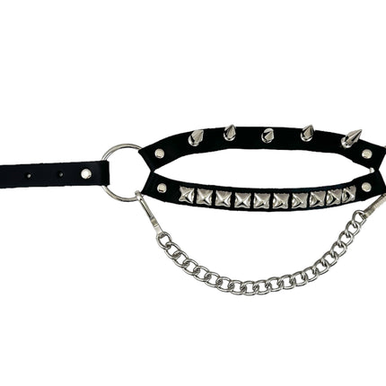 BS368 STUDDED SPIKE XL DOUBLE STRAP  BOOTSTRAP LEATHER