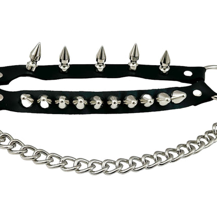 BS370  UK77 STUDDED SPIKE XL DOUBLE STRAP  BOOTSTRAP LEATHER