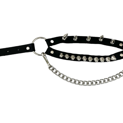BS370  UK77 STUDDED SPIKE XL DOUBLE STRAP  BOOTSTRAP LEATHER