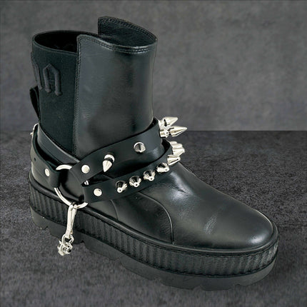 BS370  UK77 STUDDED SPIKE XL DOUBLE STRAP  BOOTSTRAP LEATHER