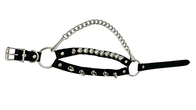 BS370  UK77 STUDDED SPIKE XL DOUBLE STRAP  BOOTSTRAP LEATHER
