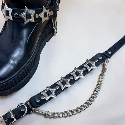 BS390STAR  STAR CONCHO LEATHR BOOTSTRAP