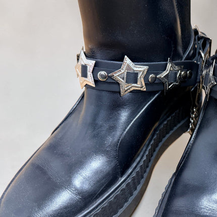 BS390STAR  STAR CONCHO LEATHR BOOTSTRAP