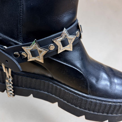 BS390STAR  STAR CONCHO LEATHR BOOTSTRAP