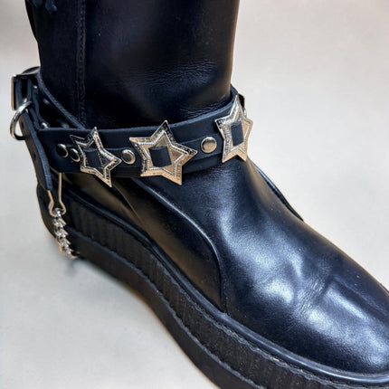 BS390STAR  STAR CONCHO LEATHR BOOTSTRAP