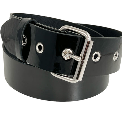 BT100-125P  1 1/4" PATENT SHINY  VEGAN PLAIN BELT