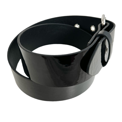 BT100-125P  1 1/4" PATENT SHINY  VEGAN PLAIN BELT