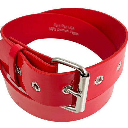 BT100-125P  1 1/4" PATENT SHINY  VEGAN PLAIN BELT